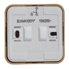 Выключатель Систем Электрик (Schneider Electric) 2-клавиши ОП Blanca 10 А IP20 (схема 5) 250 В с подсветкой с изолирующей пластиной ясень BLNVA105115