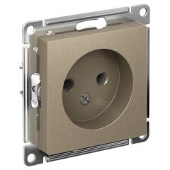 Розетка Систем Электрик (Schneider Electric) 1-м СП AtlasDesign 16 А IP20 без заземления без защитных шторок механизм шампань ATN000541