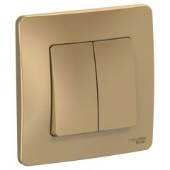Выключатель Систем Электрик (Schneider Electric) 2-клавиши СП Blanca 10 А IP20 (схема 5) 250 В титан BLNVS010504
