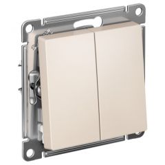 Переключатель проходной Систем Электрик (Schneider Electric) 2-клавиши AtlasDesign 10 А IP20 бежевый ATN000265