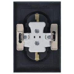 Розетка Систем Электрик (Schneider Electric) 2-м СП AtlasDesign 16 А IP20 с заземлением в сборе грифель ATN000724