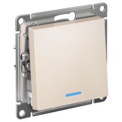 Выключатель Систем Электрик (Schneider Electric) 1-клавиша СП AtlasDesign 10 А IP20 (схема 1а) 10AX с подсветкой механизм бежевый ATN000213