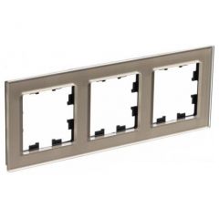 Рамка Систем Электрик (Schneider Electric) 3-м AtlasDesign Nature стекло шампань ATN320503 для электроустановочных устройств