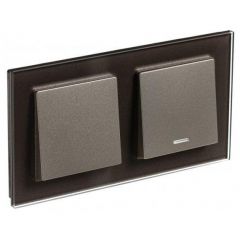 Рамка Систем Электрик (Schneider Electric) 2-м AtlasDesign Nature стекло мокко ATN320602 для электроустановочных устройств