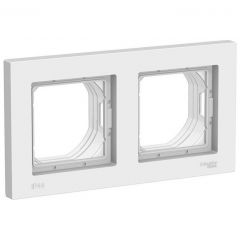 Рамка Систем Электрик (Schneider Electric) 2-м AtlasDesign Aqua IP44 белый ATN440102