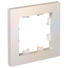 Рамка Систем Электрик (Schneider Electric) 1-м AtlasDesign жемчуг ATN000401, декоративная для электроустановочных устройств, белая