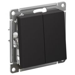 Переключатель проходной Систем Электрик (Schneider Electric) 2-клавиши AtlasDesign 10 А IP20 карбон ATN001065