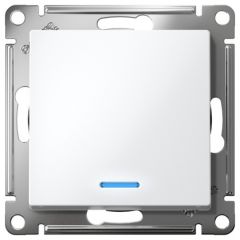 Переключатель проходной Систем Электрик (Schneider Electric) 1-клавиша AtlasDesign 10 А IP20 с подсветкой механизм белый ATN000163