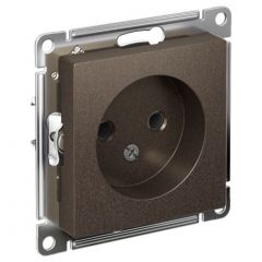 Розетка Систем Электрик (Schneider Electric) 1-м СП AtlasDesign 16 А IP20 без заземления без защитных шторок механизм мокко ATN000641