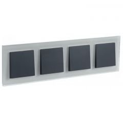 Рамка Систем Электрик (Schneider Electric) 4-м AtlasDesign Nature матовое стекло белый ATN330104 для электроустановочных устройств