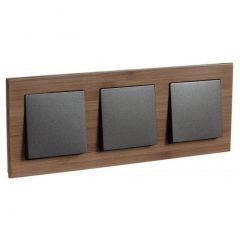 Рамка Систем Электрик (Schneider Electric) 3-м AtlasDesign Nature дерево бамбук ATN353203 для электроустановочных устройств