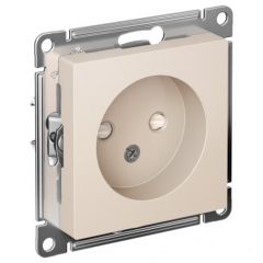 Розетка Систем Электрик (Schneider Electric) 1-м СП AtlasDesign 16 А IP20 без заземления защитные шторки механизм бежевая ATN000249
