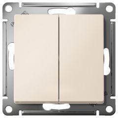 Выключатель Систем Электрик (Schneider Electric) 2-клавиши СП AtlasDesign 10 А IP20 (схема 5) 10AX механизм бежевый ATN000251
