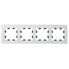 Рамка Систем Электрик (Schneider Electric) 4-м AtlasDesign Nature стекло белый ATN320104 для электроустановочных устройств