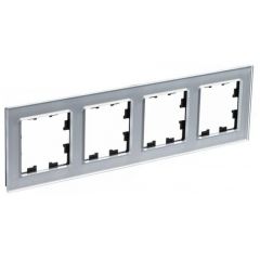 Рамка Систем Электрик (Schneider Electric) 4-м AtlasDesign Nature стекло алюминий ATN320304 для электроустановочных устройств