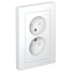 Розетка Систем Электрик (Schneider Electric) 2-м СП AtlasDesign 16 А IP20 без заземления защитные шторки в сборе белый ATN000122