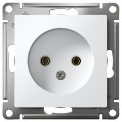 Розетка Систем Электрик (Schneider Electric) 1-м СП AtlasDesign 16 А IP20 без заземления без защитных шторок механизм белый ATN000141