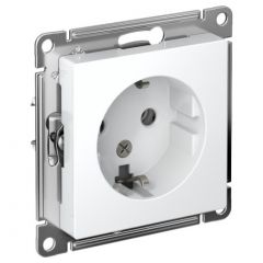 Розетка Систем Электрик (Schneider Electric) 1-м СП AtlasDesign 16 А IP20 с заземлением механизм белый ATN000143