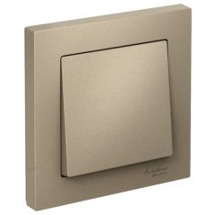 Выключатель Систем Электрик (Schneider Electric) 1-клавиша СП AtlasDesign 10 А IP20 (схема 1) 10AX в сборе шампань ATN000512