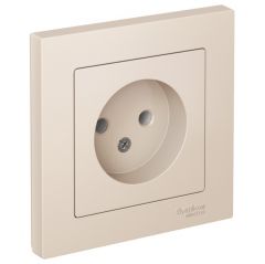 Розетка Систем Электрик (Schneider Electric) 1-м СП AtlasDesign 16 А IP20 без заземления в сборе бежевая ATN000240