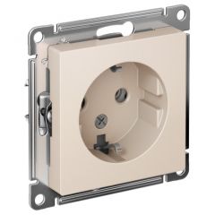 Розетка Систем Электрик (Schneider Electric) 1-м СП AtlasDesign 16 А IP20 с заземлением механизм бежевая ATN000243