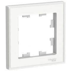 Рамка Систем Электрик (Schneider Electric) 1-м AtlasDesign Art белый ATN200101, декоративная для электроустановочных устройств