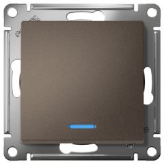 Выключатель Систем Электрик (Schneider Electric) 1-клавиша СП AtlasDesign 10 А IP20 (схема 1а) 10AX с подсветкой механизм мокко ATN000613