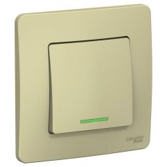 Выключатель Систем Электрик (Schneider Electric) 1-клавиша СП Blanca 10 А IP20 (схема 1) 250 В с подсветкой бежевый BLNVS010117