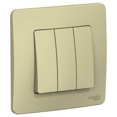 Выключатель Систем Электрик (Schneider Electric) 3-клавиши СП Blanca 10 А IP20 (схема 1+1+1) 250 В бежевый BLNVS100507