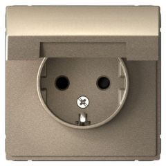 Розетка Систем Электрик (Schneider Electric) ArtGallery 16 А IP20 с заземлением, шторками и крышкой, шампань GAL000546