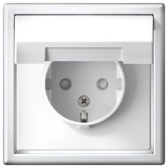 Розетка Систем Электрик (Schneider Electric) ArtGallery 16 А IP20 с заземлением, шторками и крышкой, белая GAL000146