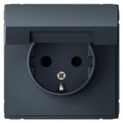 Розетка Систем Электрик (Schneider Electric) ArtGallery 16 А IP20 с заземлением, защитными шторками и крышкой, грифель GAL000746