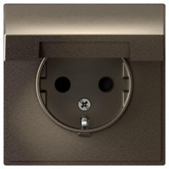 Розетка Систем Электрик (Schneider Electric) ArtGallery 16 А IP20 с заземлением, шторками и крышкой, мокко GAL000646