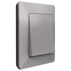 Рамка Систем Электрик (Schneider Electric) 1-м AtlasDesign Air алюминий/дымчатая чёрная ATN220301, декоративная для ЭУИ