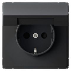 Розетка Систем Электрик (Schneider Electric) ArtGallery 16 А IP20 с заземлением, шторками и крышкой, быстрозажимная клеммы, карбон GAL001046S