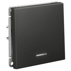 Выключатель Систем Электрик (Schneider Electric) 1-клавиша ArtGallery 10AX с подсветкой быстрозажимный клеммы механизм базальт GAL001413S