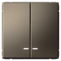 Выключатель Систем Электрик (Schneider Electric) 2-клавиши ArtGallery (схема 5а) 10AX с подсветкой механизм мокко GAL000653, скрытая установка, коричневый
