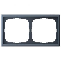 Рамка Систем Электрик (Schneider Electric) 2-м ArtGallery универсальная грифель GAL000702, декоративная для электроустановочных устройств, серый матовый пластик