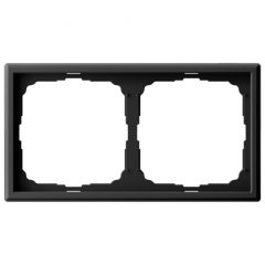 Рамка Систем Электрик (Schneider Electric) 2-м ArtGallery универсальная карбон GAL001002, декоративная для электроустановочных устройств, черный матовый пластик