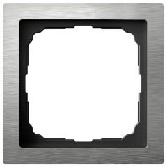Рамка Систем Электрик (Schneider Electric) 1-м ArtGallery Pure металлическая алюминий GAL312101 декоративная для электроустановочных устройств
