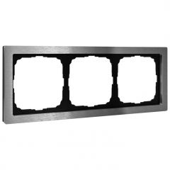 Рамка Систем Электрик (Schneider Electric) 3-м ArtGallery Pure металлическая алюминий GAL312103 для электроустановочных устройств