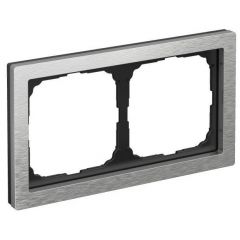 Рамка Систем Электрик (Schneider Electric) 2-м ArtGallery Pure металлическая алюминий GAL312102 декоративная для электроустановочных устройств