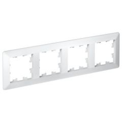 Рамка Систем Электрик (Schneider Electric) 4-м AtlasDesign Air белый/дымчатый белый ATN220104, декоративная для ЭУИ