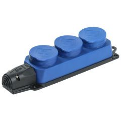 Колодка ИЕК (IEK) 3-м OMEGA РБ33-1-0м IP44 каучук синяя PKR61-016-2-K07