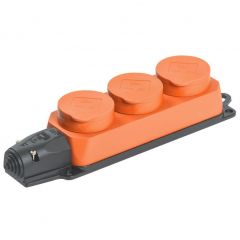 Колодка ИЕК (IEK) 3-м OMEGA РБ33-1-0м IP44 каучук оранжевая PKR61-016-2-K09