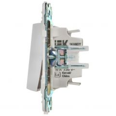 Выключатель ИЕК (IEK) 1-клавиша SKANDY SK-V07W 10 А с индикацией арктический белый, белый