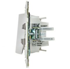 Выключатель ИЕК (IEK) 2-клавиши SKANDY SK-V09W 10 А с индикацией арктический белый SK-V20-1-10-K01, белый