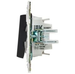 Выключатель ИЕК (IEK) 2-клавиши SKANDY SK-V09Bl 10 А с индикацией чёрный SK-V20-1-10-K02, черный