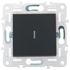 Выключатель проходной ИЕК (IEK) 1-клавиша SKANDY SK-V08G графит SK-V12-1-10-K53, 10 А, 230 В, скрытая установка