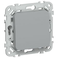 Выключатель ИЕК (IEK) 1-клавиша СП FLITE ВС11-1-0-ФлС 10 А, серый, скрытая установка